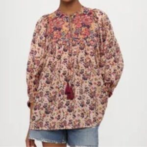 NWT Anthropologie Mille Resort & Travel Silk Blouse Size Large